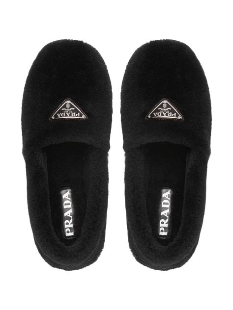 Shop Prada Shearling Slippers 